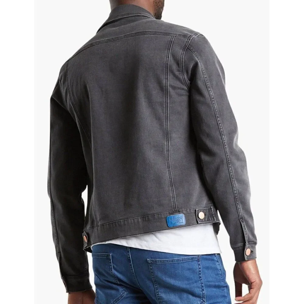 Mugsy Jeans Denim Jacket ACES Dark Grey XXL NWOT